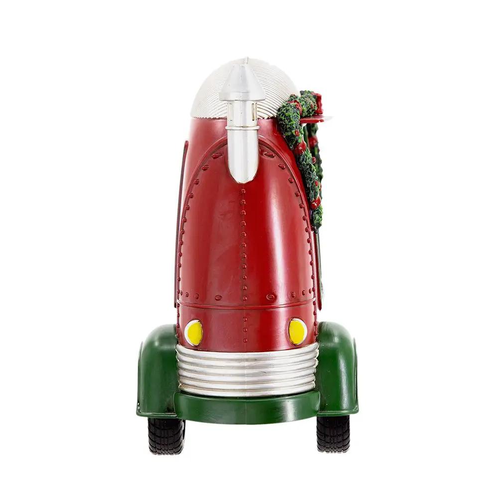 Christmas Plastic / Resin Camper With Mr & Mrs Santa Tea Time LED / Water Spinning / 2 Way Switch, 3*AA Required - Red by Unique Piece Furniture