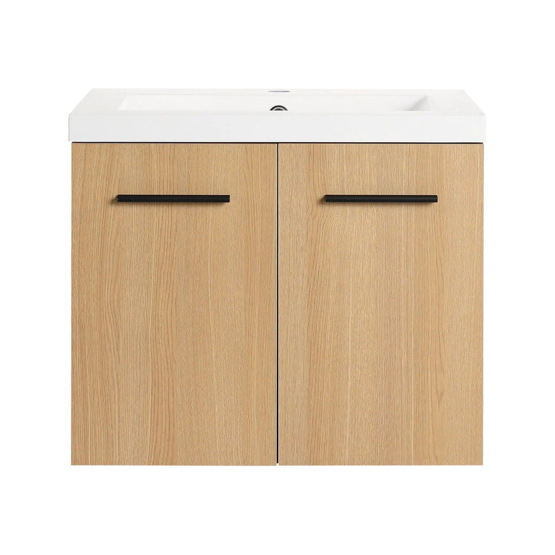 Floating Bathroom Vanity With Sink, Wall Mounted Double Door Storage by HouseOfZazla