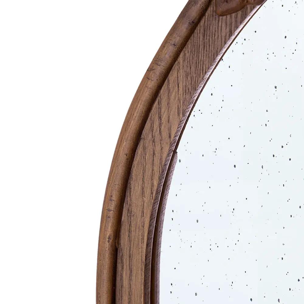 Hand Carved Rose Antique Mirror Frame, Wood Arch Mirror Wall Decor For Living Room by HouseOfZazla