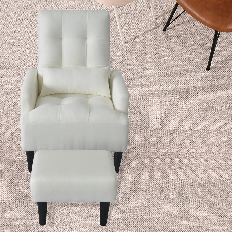 Living Room Sofa Single Chair And Ottoman, Modern Multi-Function Fabric Living Room Sofa Lounge Chair Bed And Stool. Soft Leisure Single Chair Adjustable Into 5 Angles With Sofa Bed by HouseOfZazla