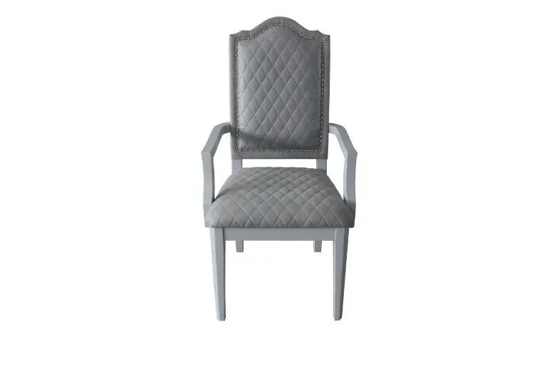 House Marchese - Arm Chair (Set of 2) - Two Tone Gray Fabric & Pearl Gray by Unique Piece Furniture