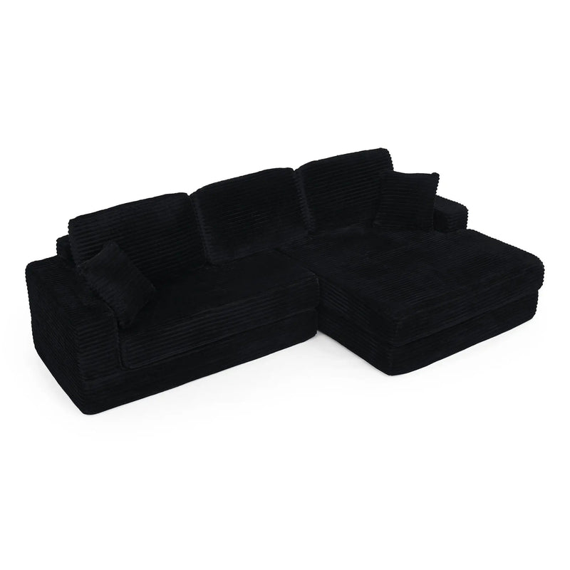 Modern Minimalist L Shape Modular Sectional Sofa, Couch by HouseOfZazla