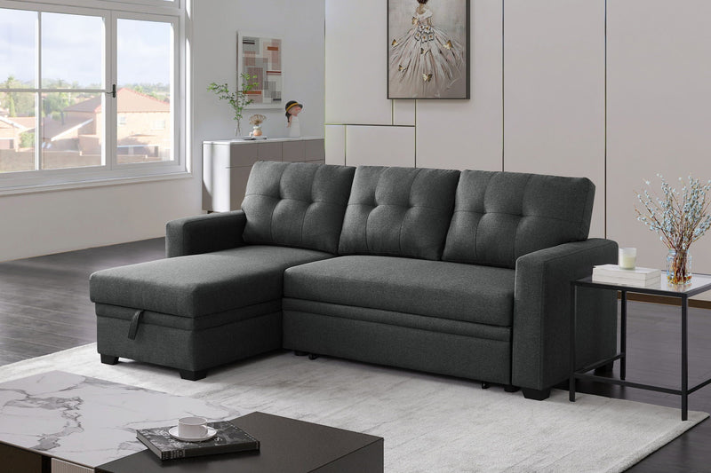Upholstered Pull Out Sectional Sofa With Chaise by HouseOfZazla