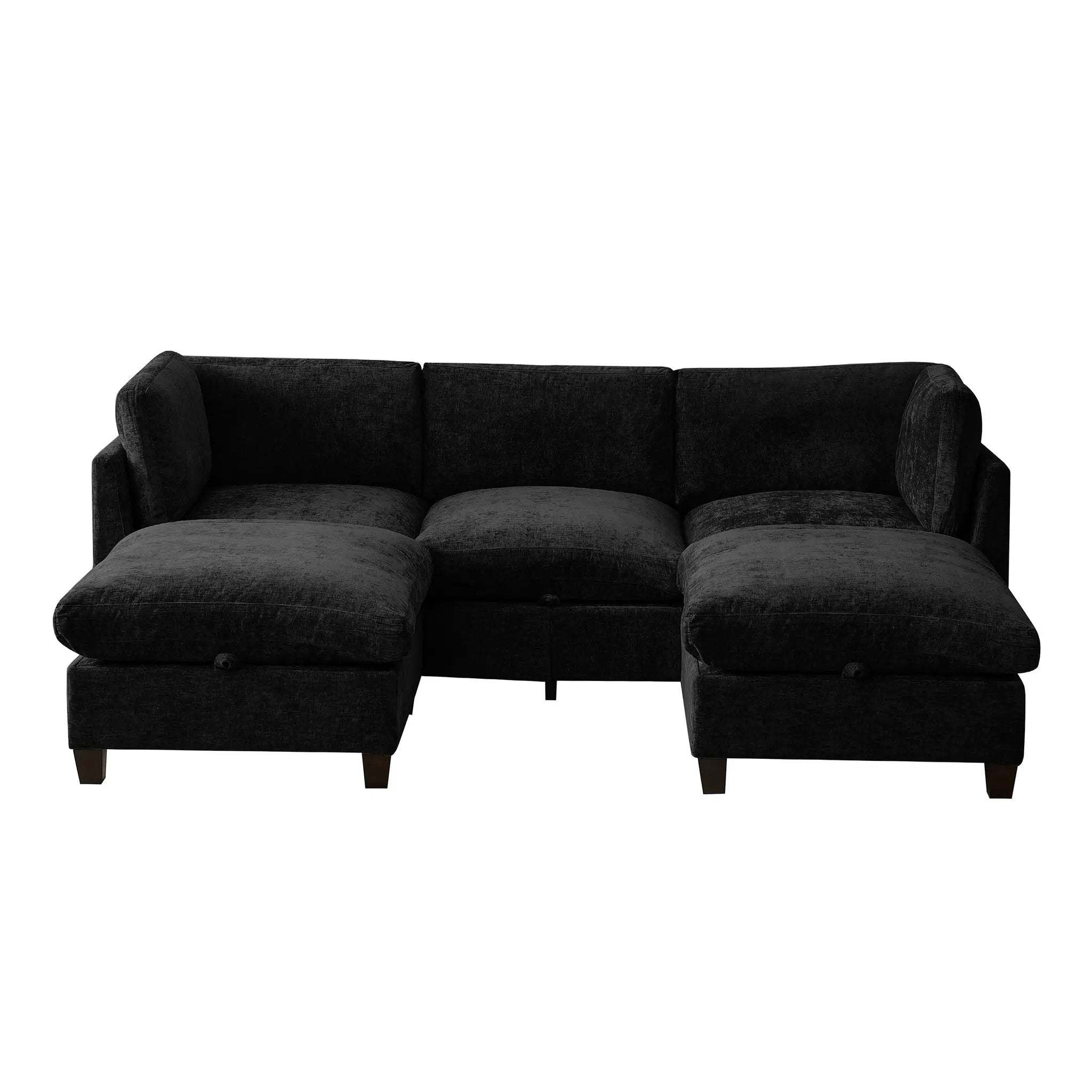 96.5" Sectional Couch for Living Room, Upholstered with Storage by HouseOfZazla