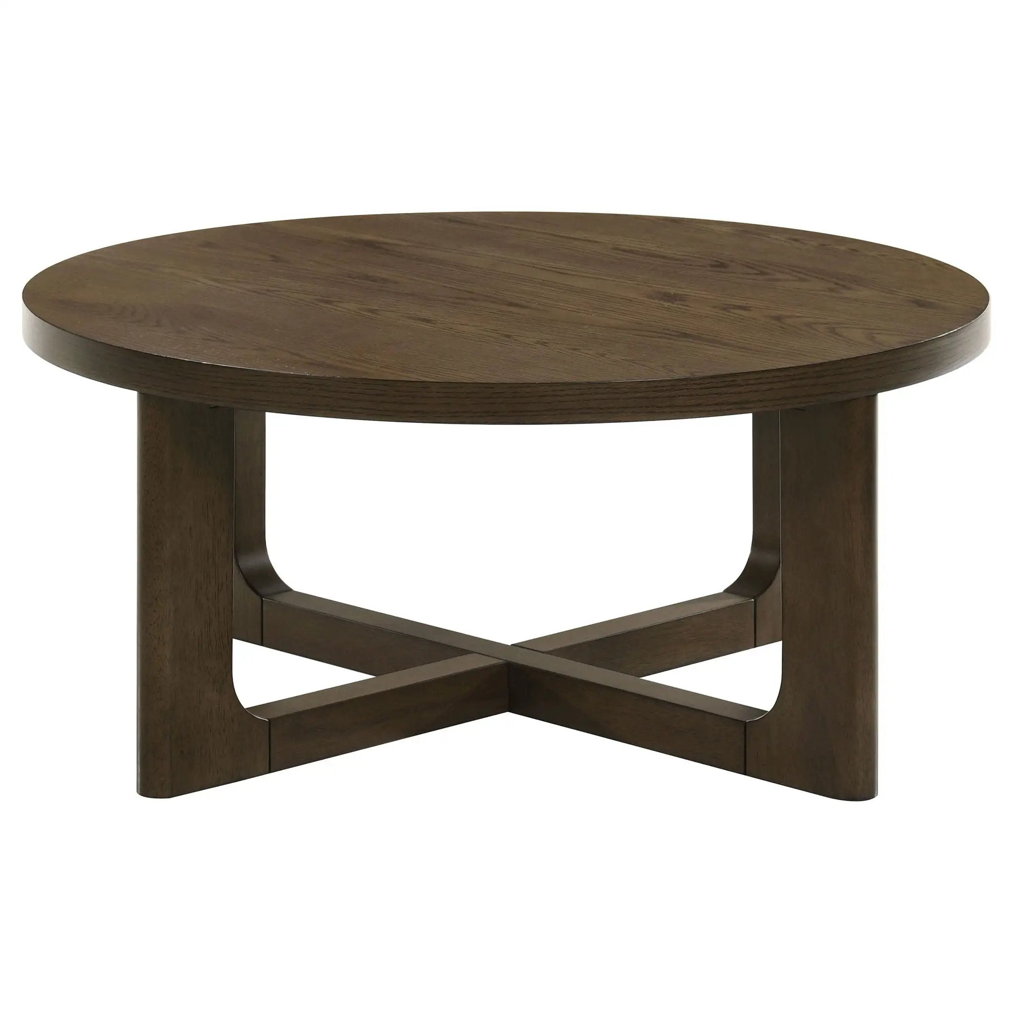 Kessler Round Sculptural Wood Coffee Table Brown by Unique Piece Furniture