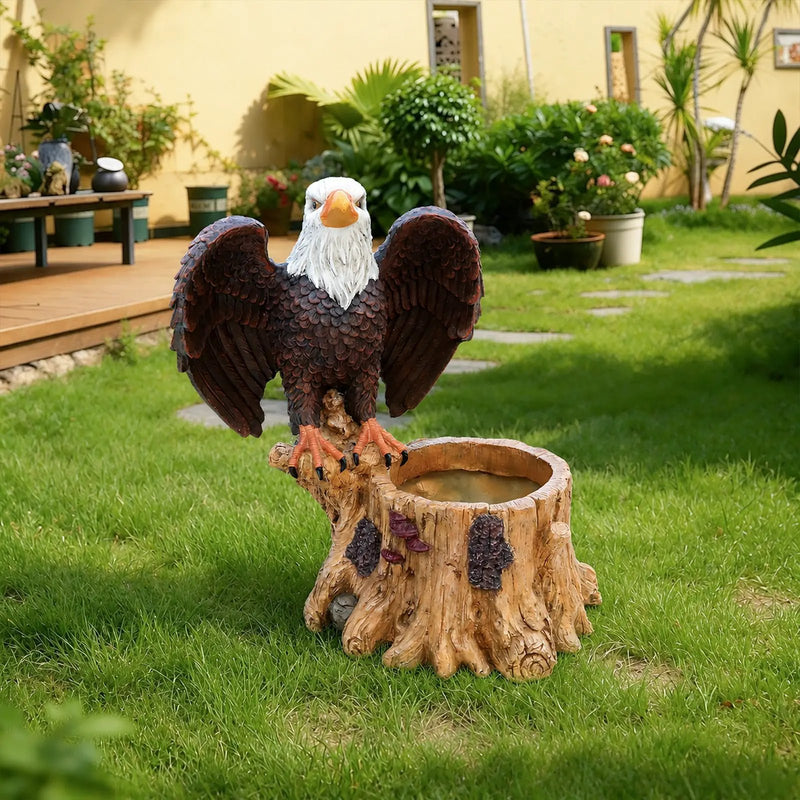 Majestic Eagle with Spread Wings Garden Planter Pot by HouseOfZazla