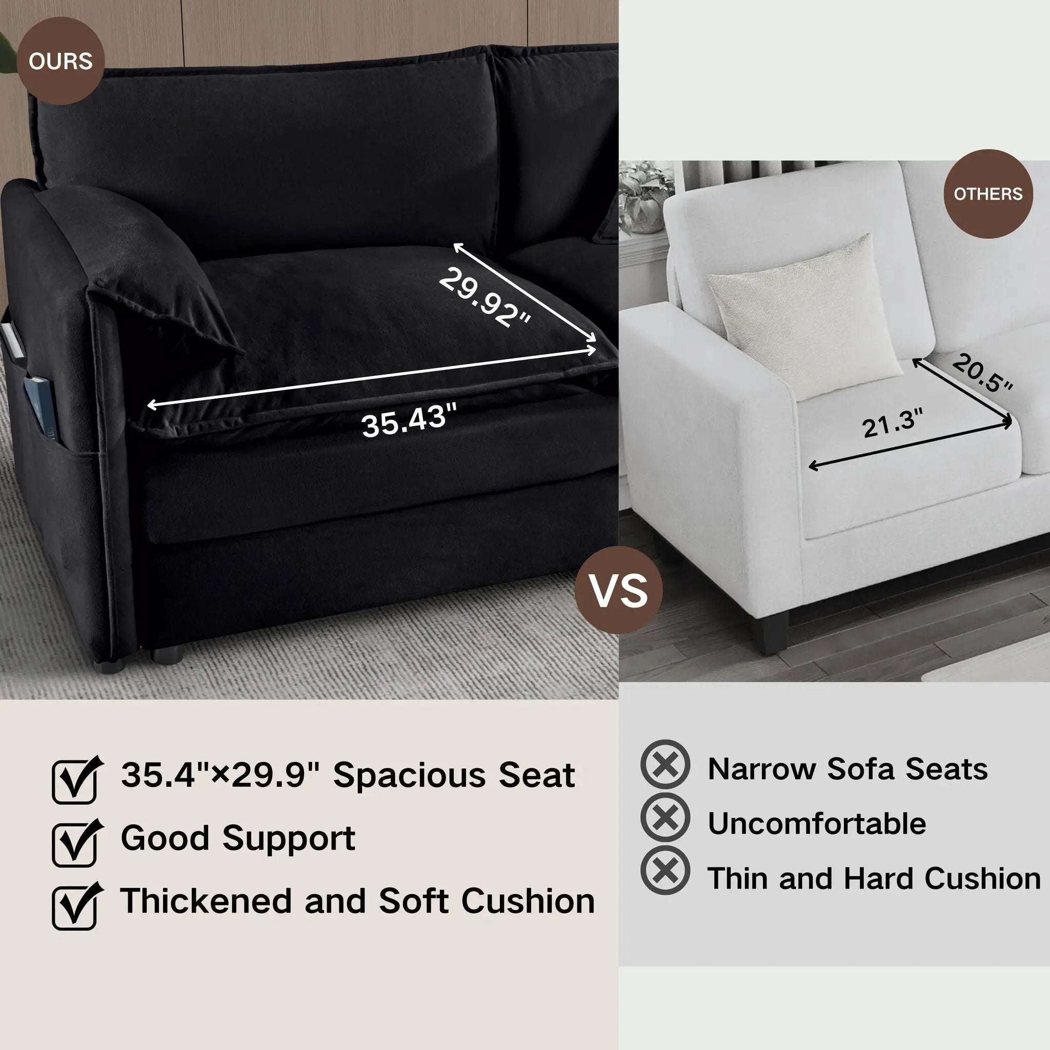 Oversized Chenille Accent Chair Set of 2 by HouseOfZazla