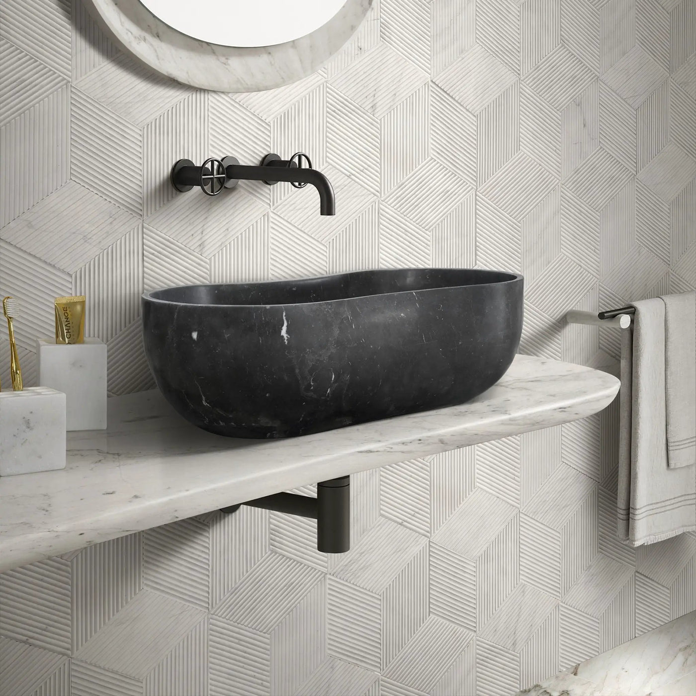 Bathroom Vessel Sink With Wavy Design by HouseOfZazla