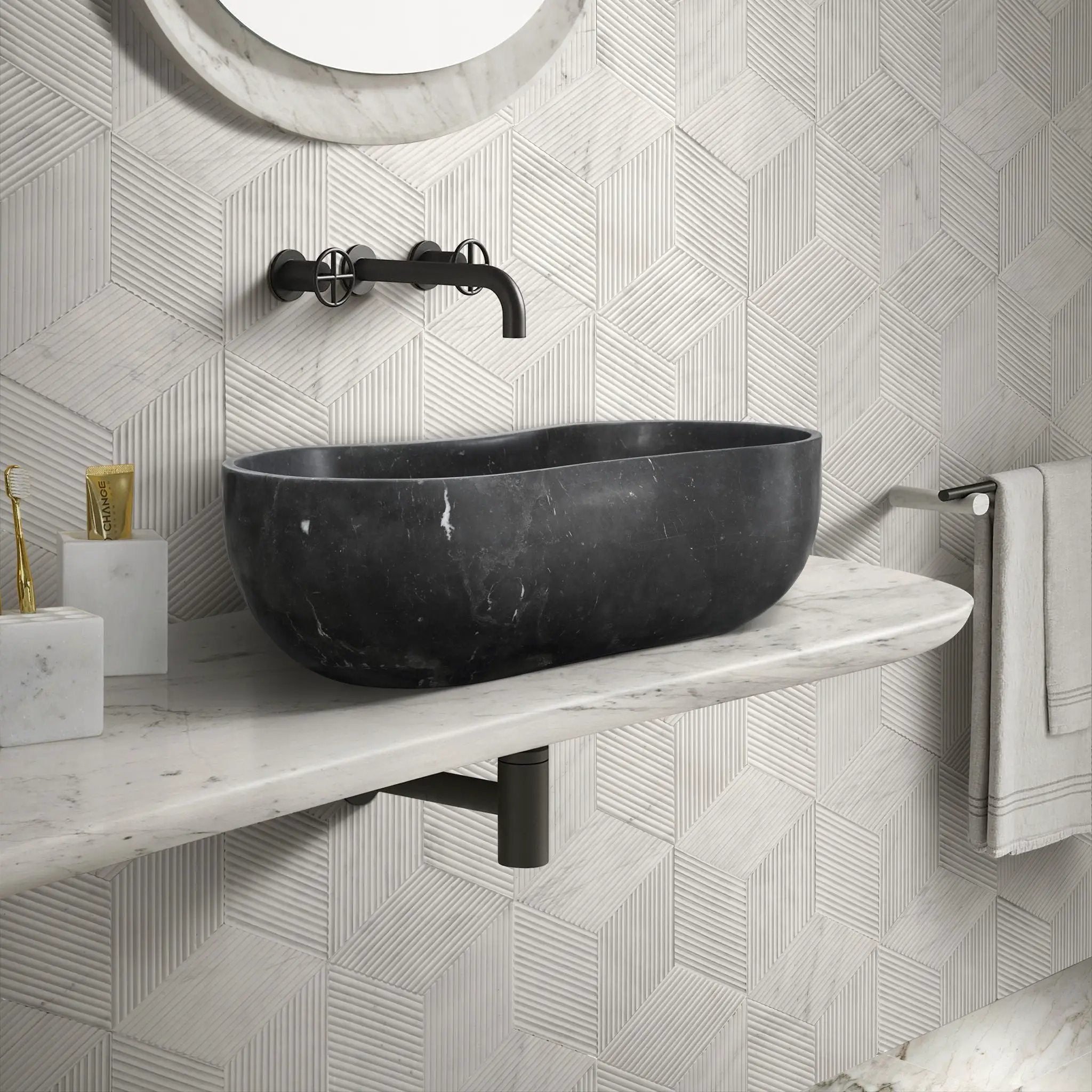 Bathroom Vessel Sink With Wavy Design by HouseOfZazla