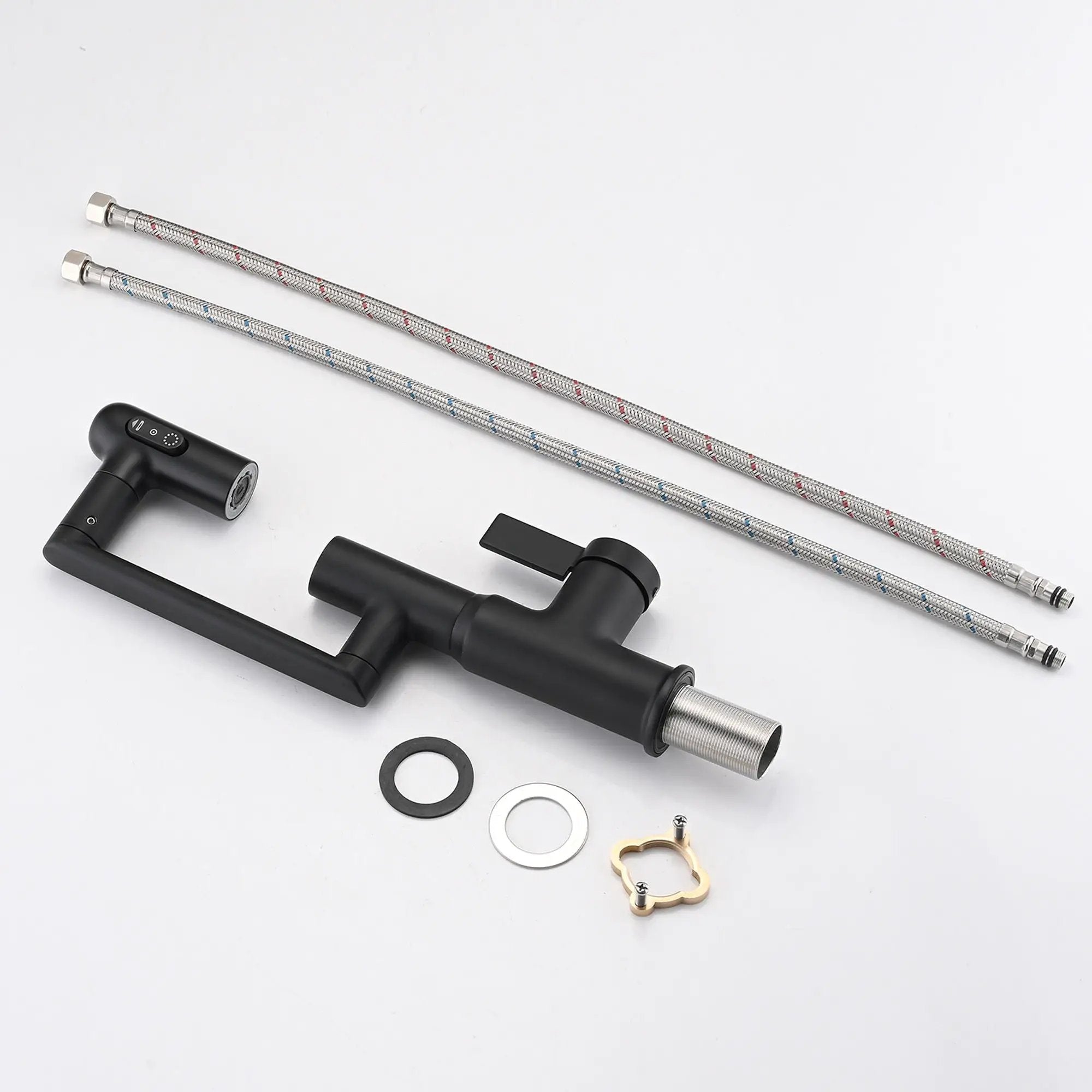 Bathroom Sink Faucet With Spray Function And Temperature Display, Anti Skid Switch, 360 Degree Rotary by HouseOfZazla