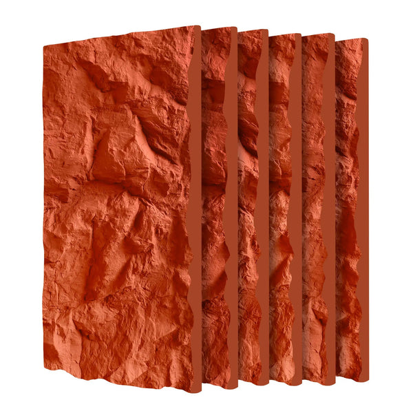3D Faux Stone Wall Panels - Set of 6