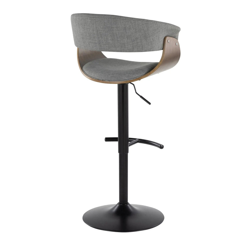 Vintage Mod - Mid Century Modern Adjustable Height Barstool With Swivel & Rounded T Footrest (Set of 2) by Unique Piece Furniture