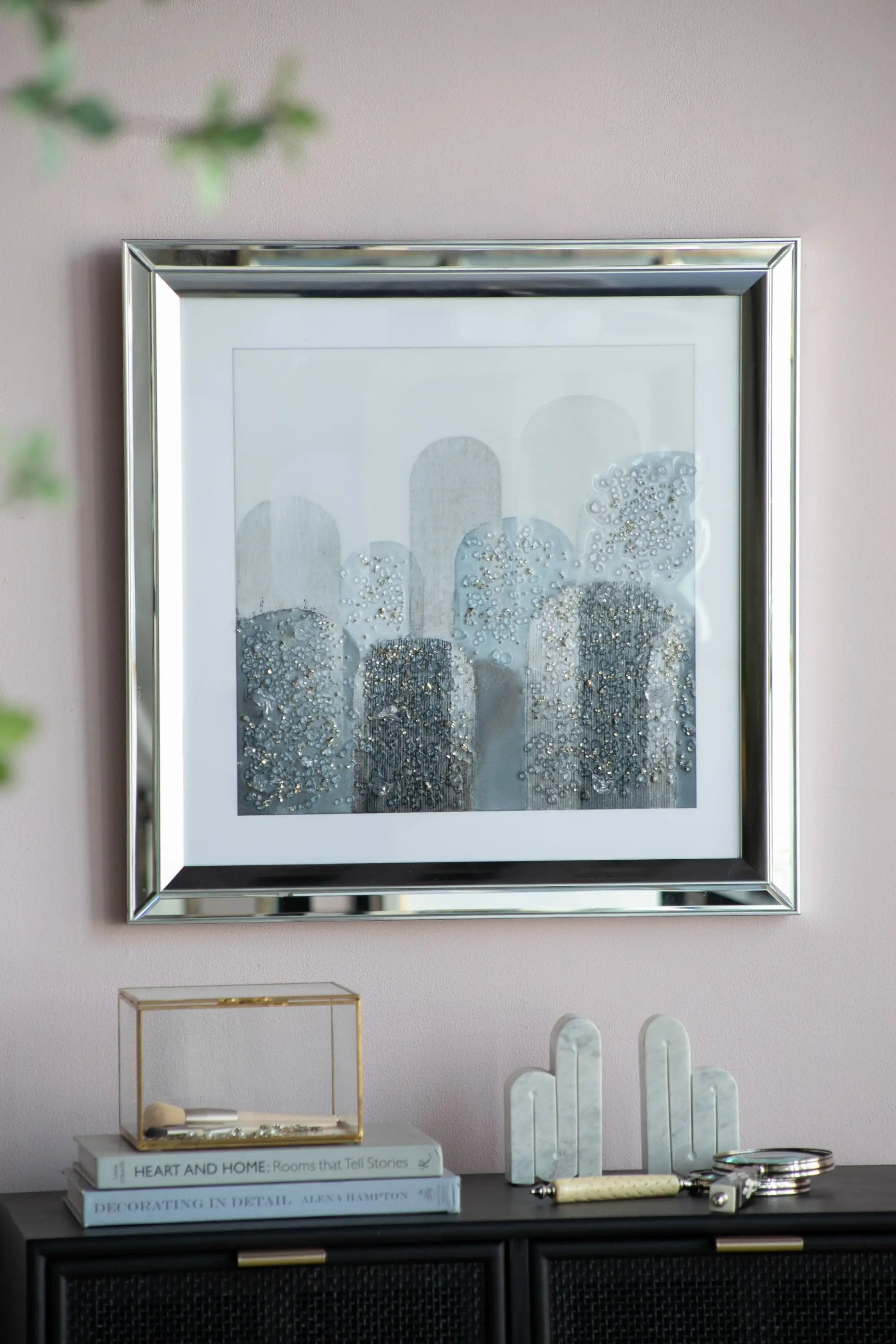 S/2 23.6x23.6' Kaiden Crystal Mirror Framed Wall Art by HouseOfZazla