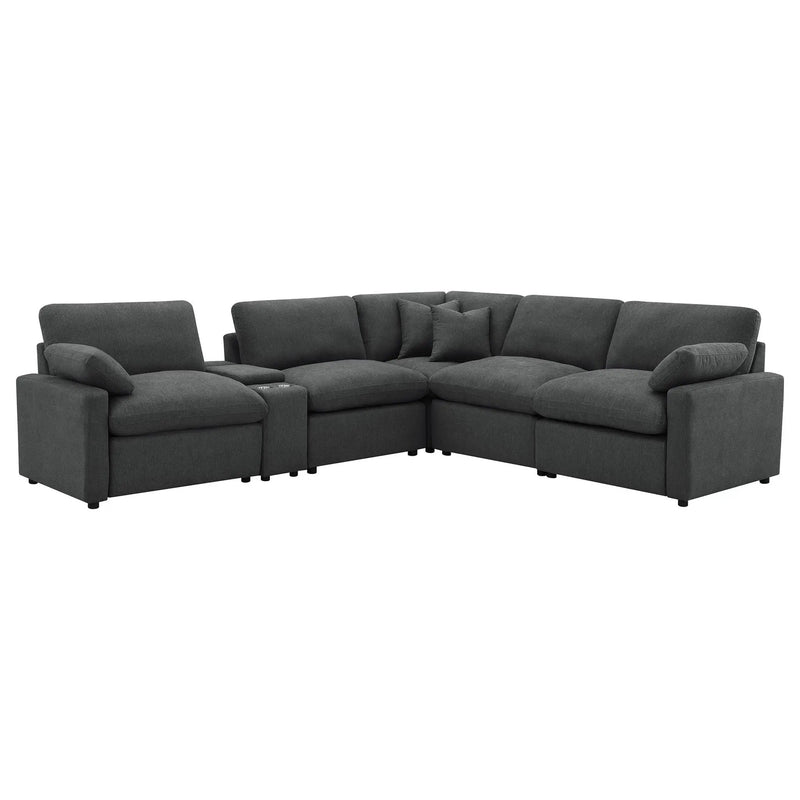 Collins 6-piece Modular Power Reclining Sectional Dark Grey by Unique Piece Furniture