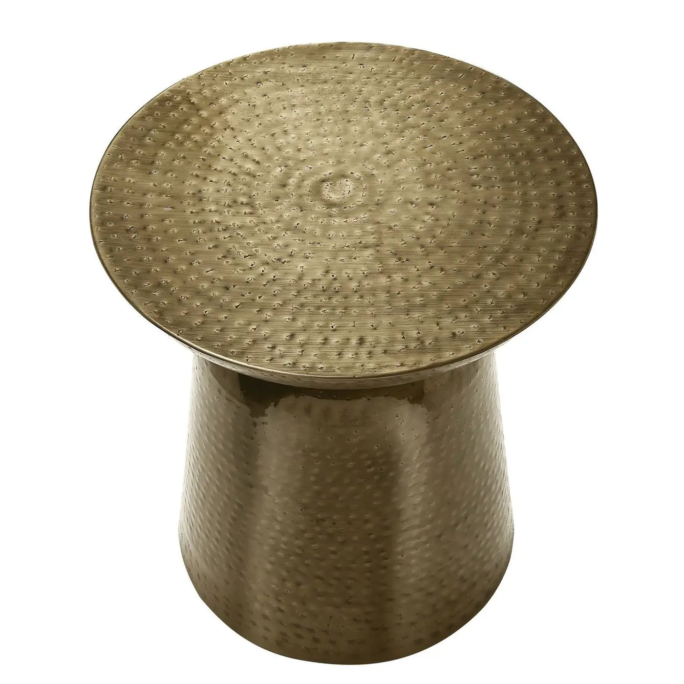 Drum Accent Side Table, Hammered Texture by Unique Piece Furniture