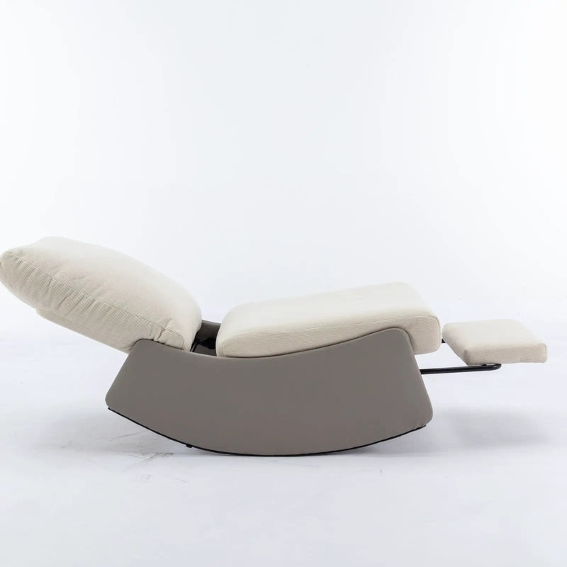 Modern Rocking Chair Recliner, Comfy Rocker Nursery Chair With Footrest, Accent Reading Chair, Upholstered Lounge Chair For Relaxing, Resting, Soft Padded Rocker For Indoor Living Room Bedroom by HouseOfZazla
