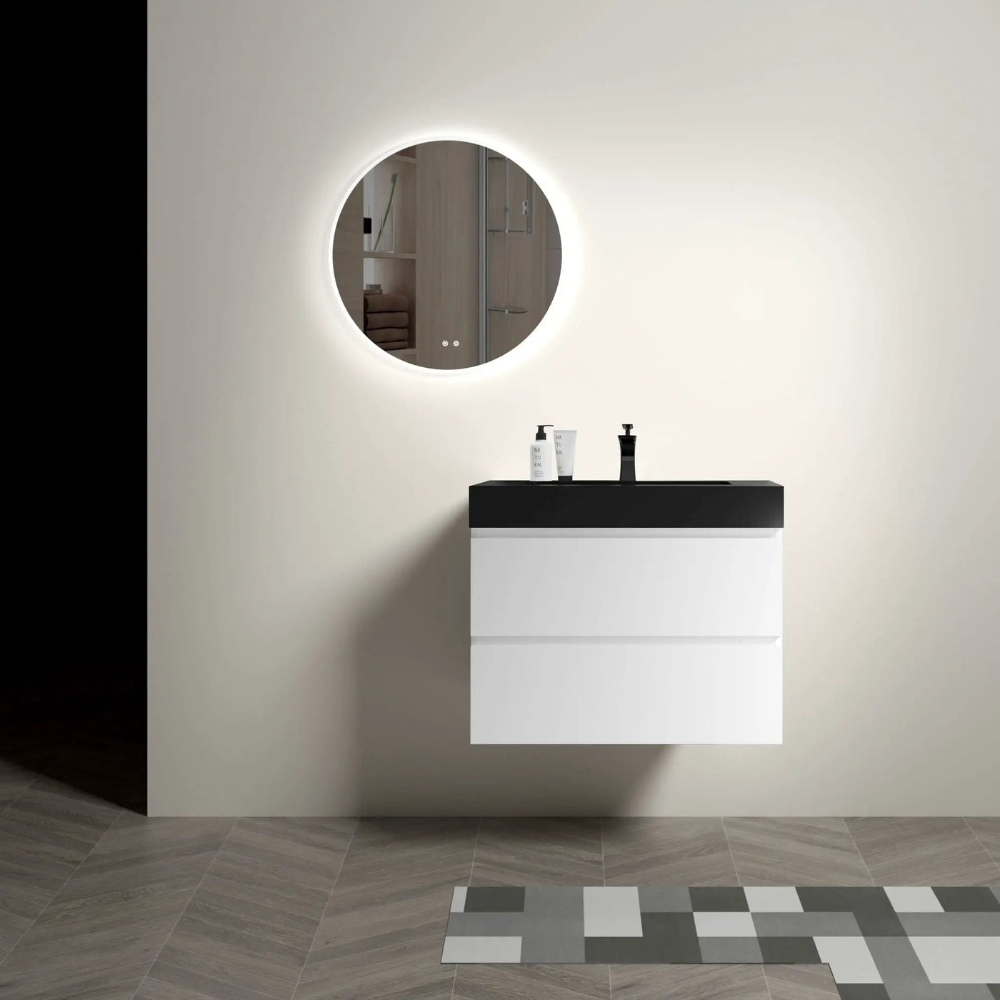 Alice - Bathroom Vanity With Large Storage, Sink, Wall Mounted by Unique Piece Furniture