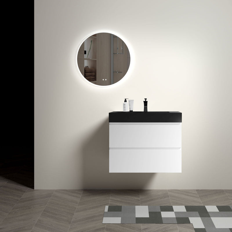 Alice - Bathroom Vanity With Large Storage, Sink Wall Mounted Floating Bathroom Vanity For Modern Bathroom, One-Piece Sink Basin Without Drain And Faucet by HouseOfZazla