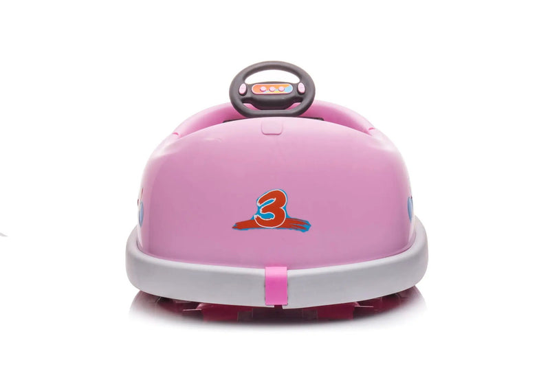 Bumper Car For Kids, 12V Dual Drive 1-6 Years Old Children's Electric Car With Pushrod Dinner Plate USB Bt Music Rocking Horse Mode Anti-Collision Bumper Ride On Car by HouseOfZazla