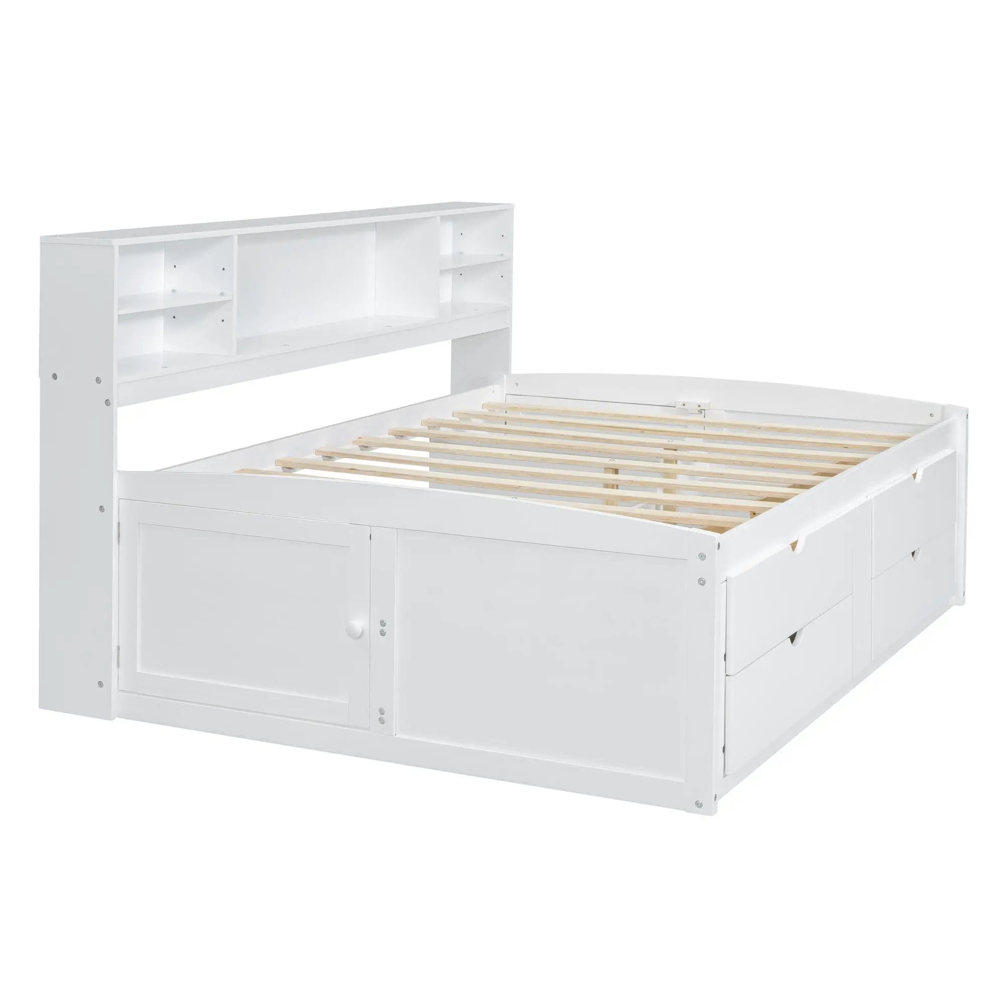 Daybed With 2 Bedside Cabinets, Upper Shelves And 4 Drawers by Unique Piece Furniture