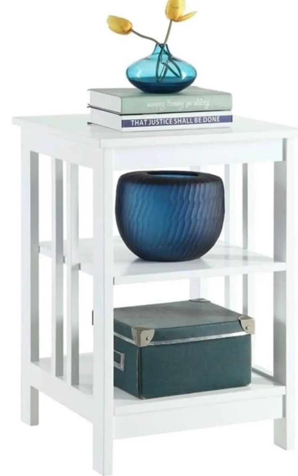 Open box Convenience Concepts Mission End Table with Shelves, White by Selzalot