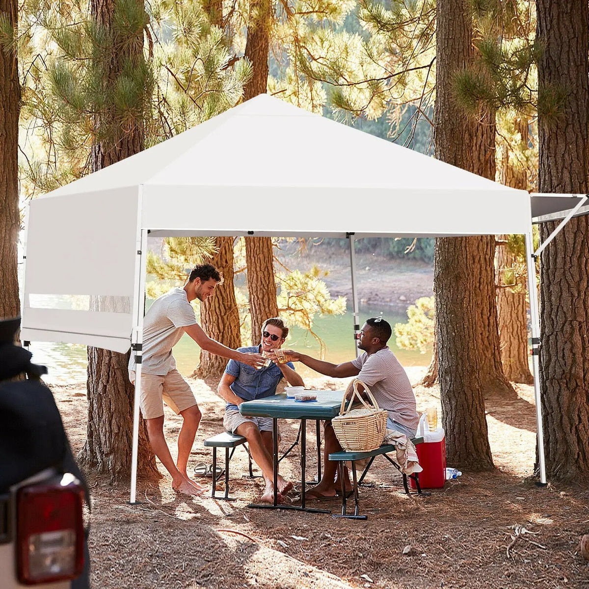 17 Feet x 10 Feet Foldable Pop Up Canopy with Adjustable Instant Sun Shelter, photo 23 of 32