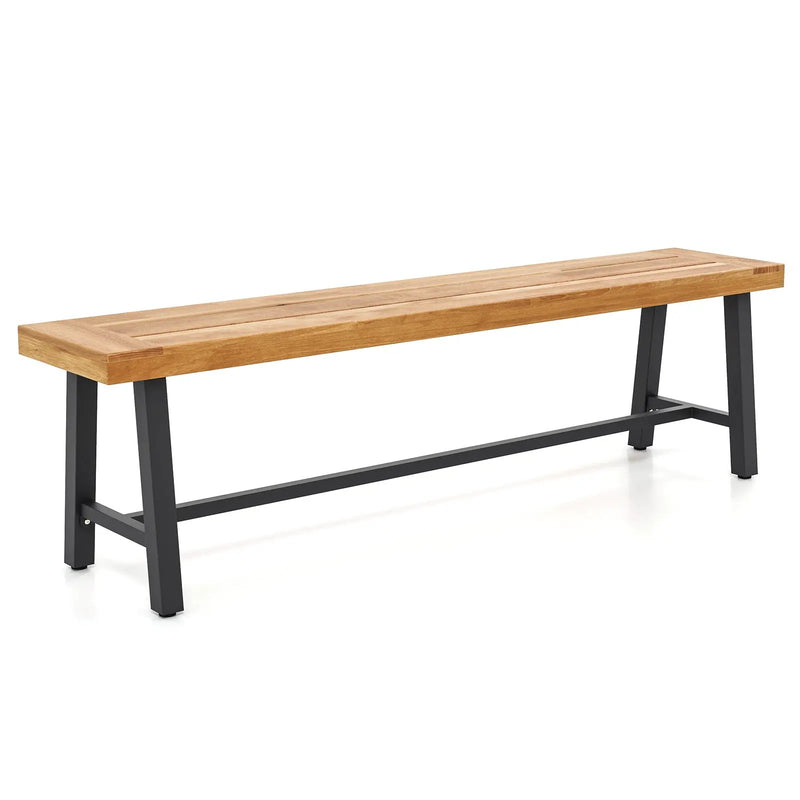 63 Inch 3-Person Acacia Patio Wood Outdoor Backless Bench by DirectDeals
