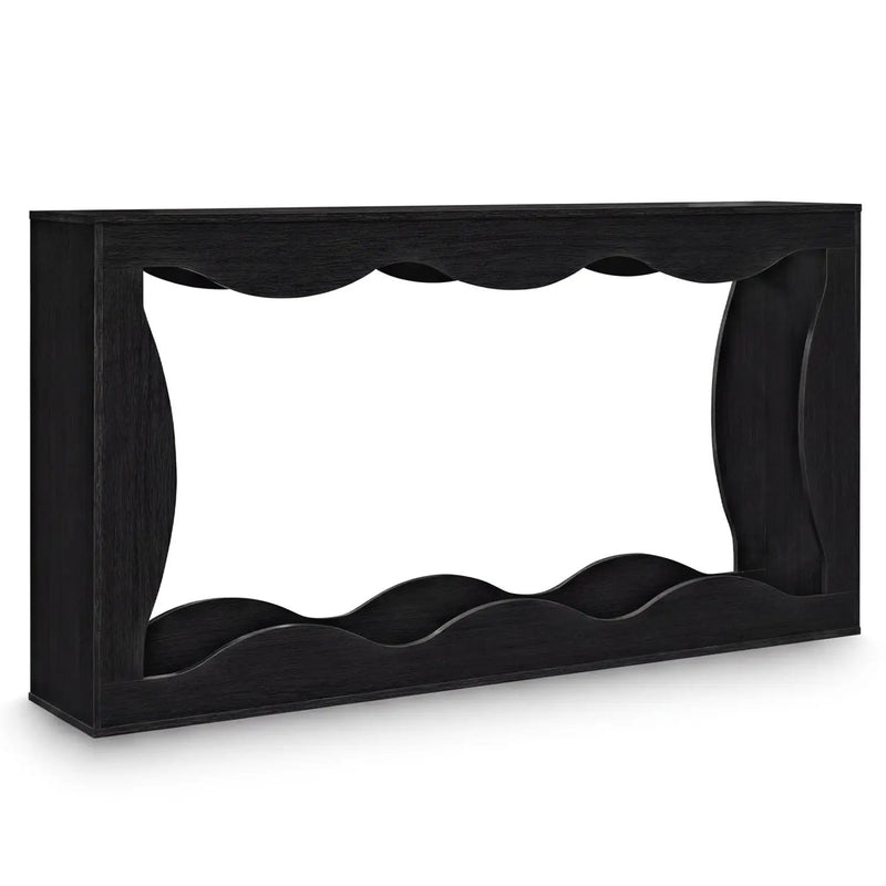 63 Inch Console Table 2-Tier Narrow Entryway Table with Wavy Edge Storage Shelf by DirectDeals