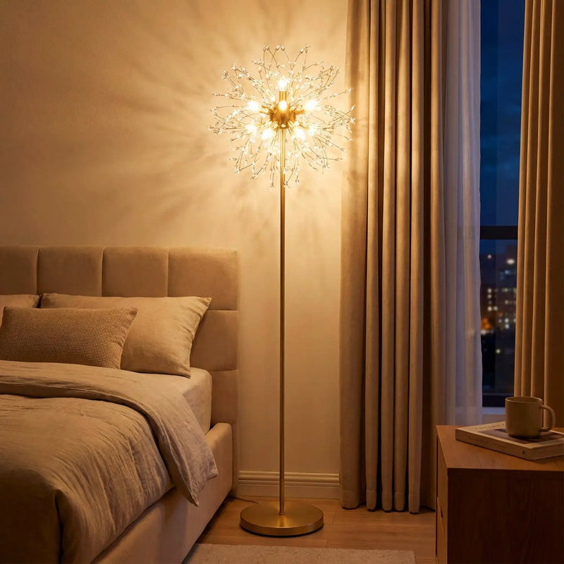 63-Inch Crystal Floor Lamp with Acrylic Crystals by DirectDeals