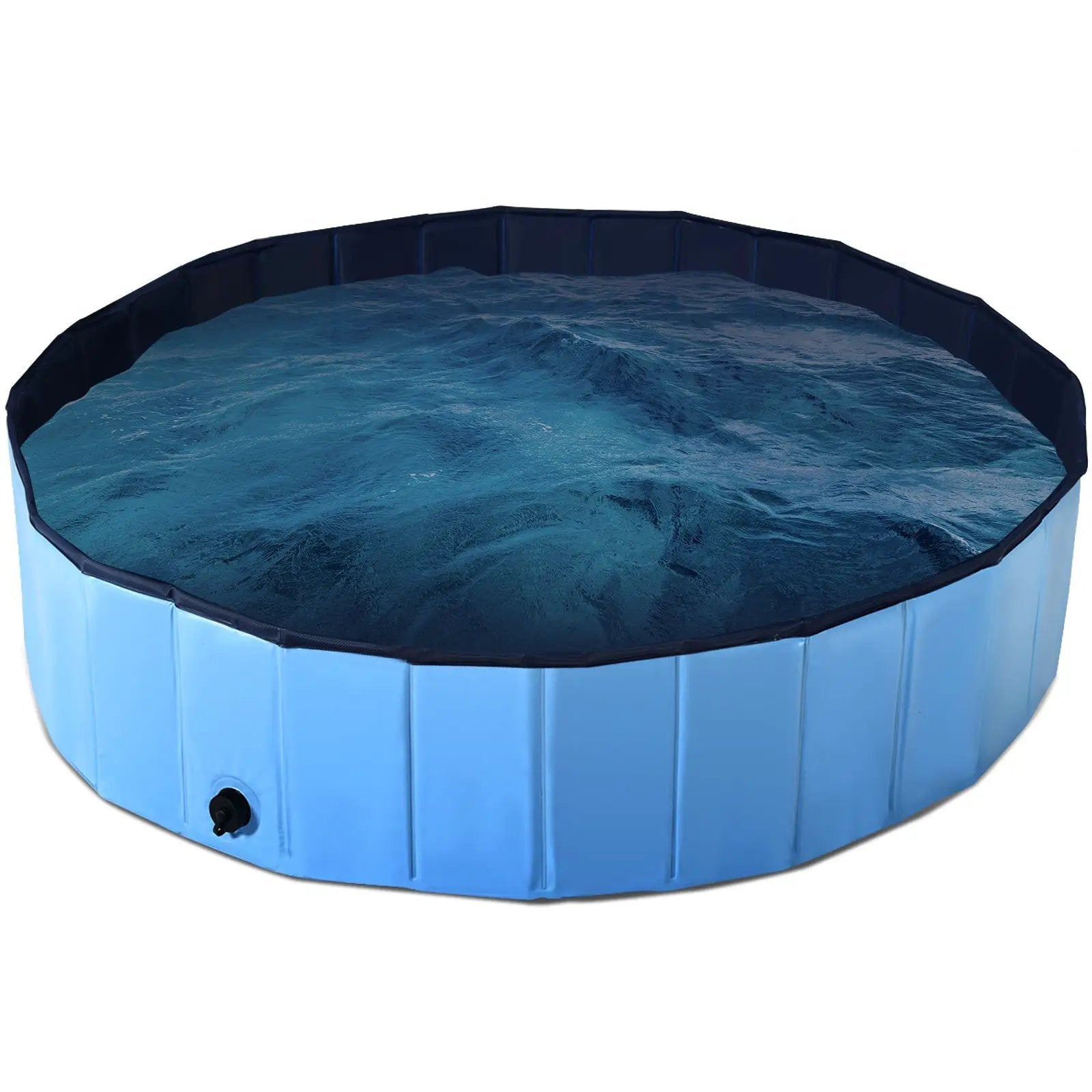 63 Inch Foldable Leakproof Dog Pet Pool Bathing Tub Kiddie Pool for Dogs Cats and Kids by DirectDeals