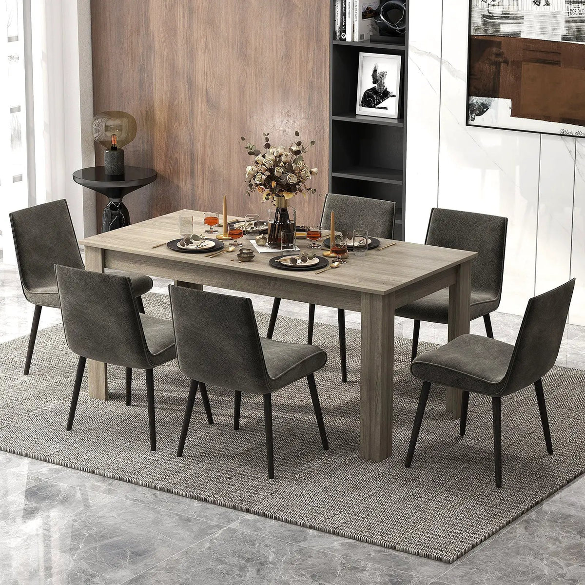 63 Inch Rectangular Modern Dining Kitchen Table by DirectDeals