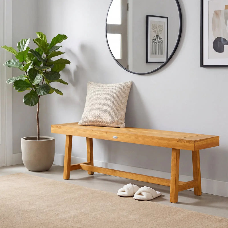 63 Inch Solid Wood Bench for up to 3 People by DirectDeals