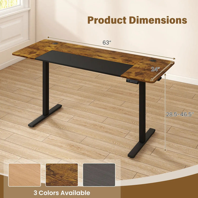 Electric Standing Desk 63x24 Inch with Memory Presets by DirectDeals