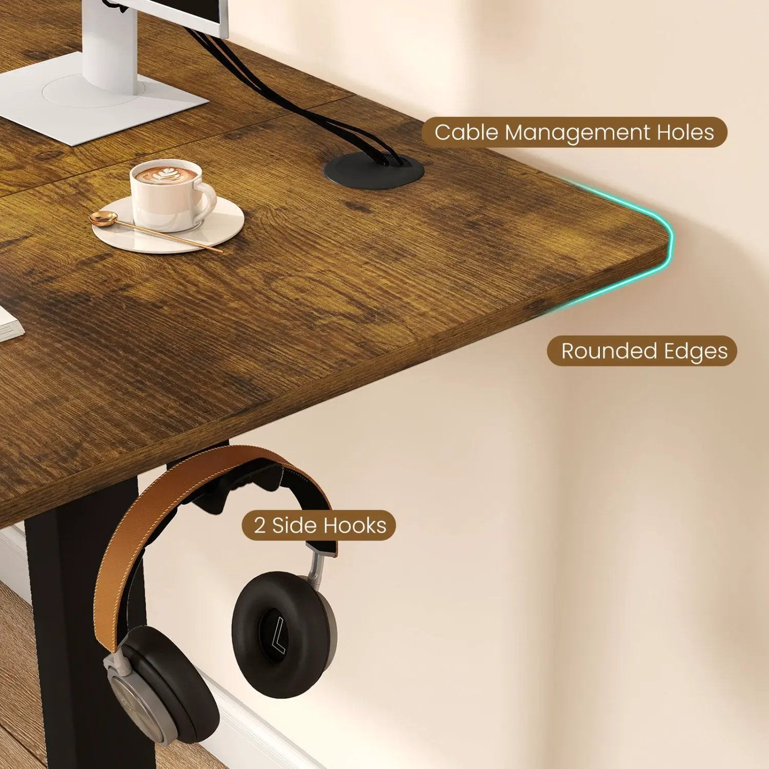 Electric Standing Desk 63x24 Inch with Memory Presets by DirectDeals