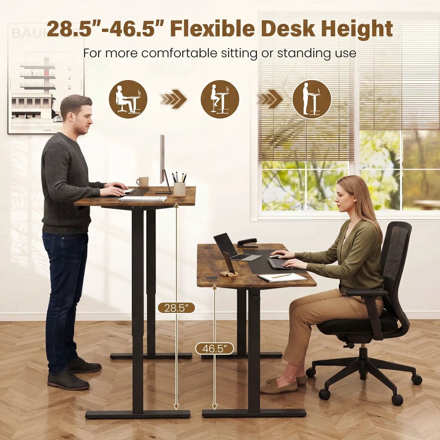 Electric Standing Desk 63x24 Inch with Memory Presets by DirectDeals