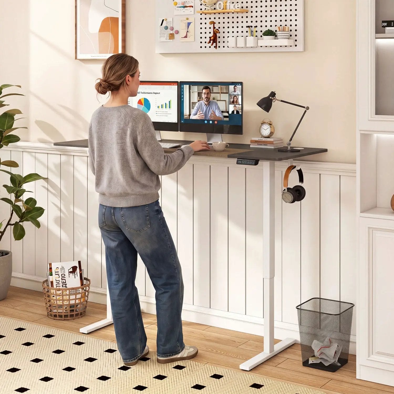 Electric Standing Desk 63x24 Inch with Memory Presets by DirectDeals