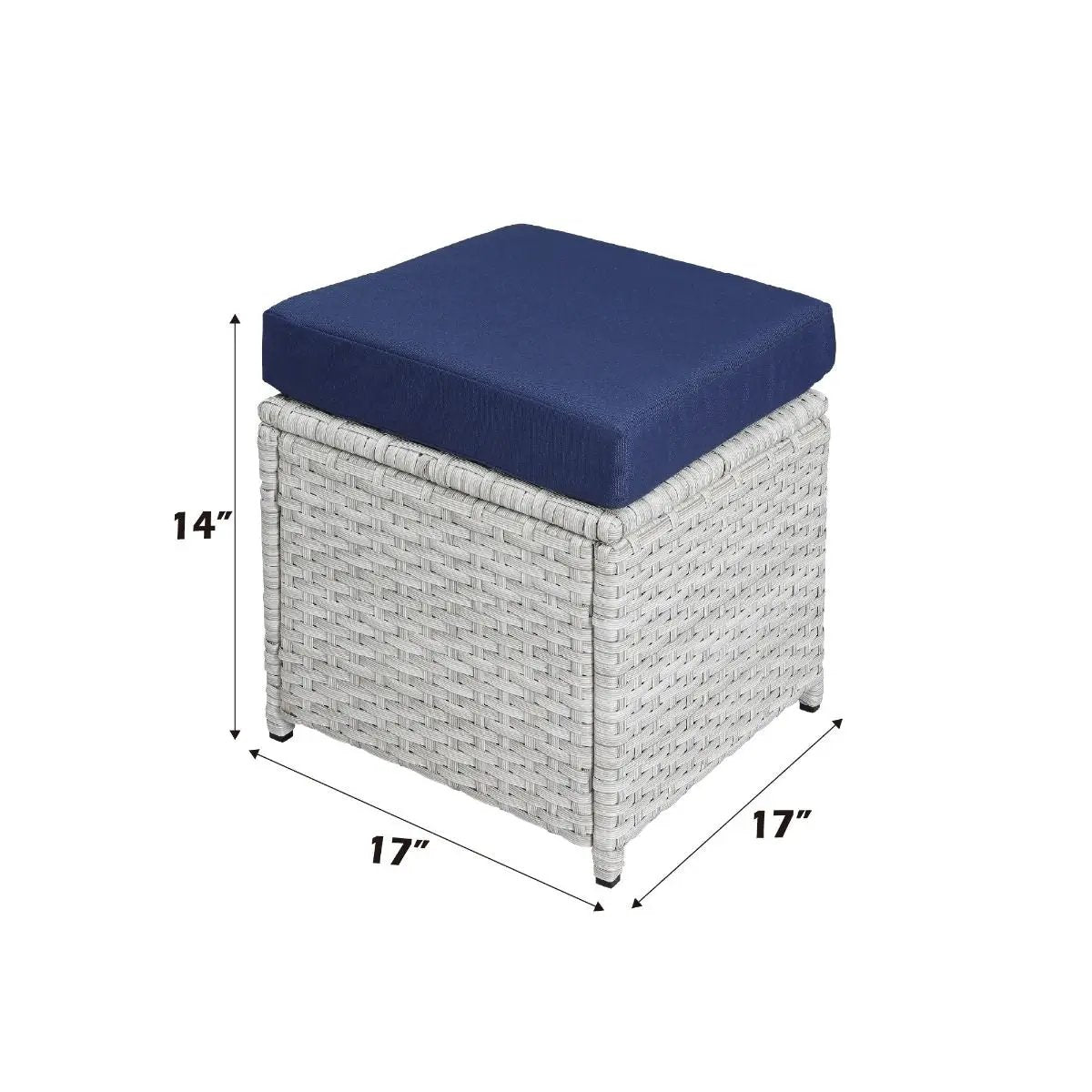 Paitalyi - 9 Piece Bistro Set - Blue Fabric & Wicker by Unique Piece Furniture