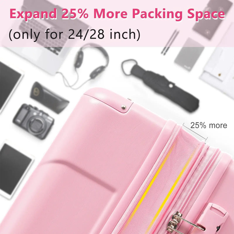 Lightweight Durable ABS Suitcases with Double Wheels by HouseOfZazla