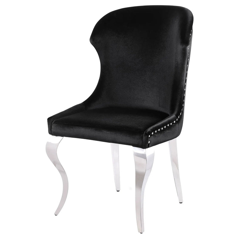 Cheyanne Upholstered Dining Side Chair Black (Set of 2) by Unique Piece Furniture