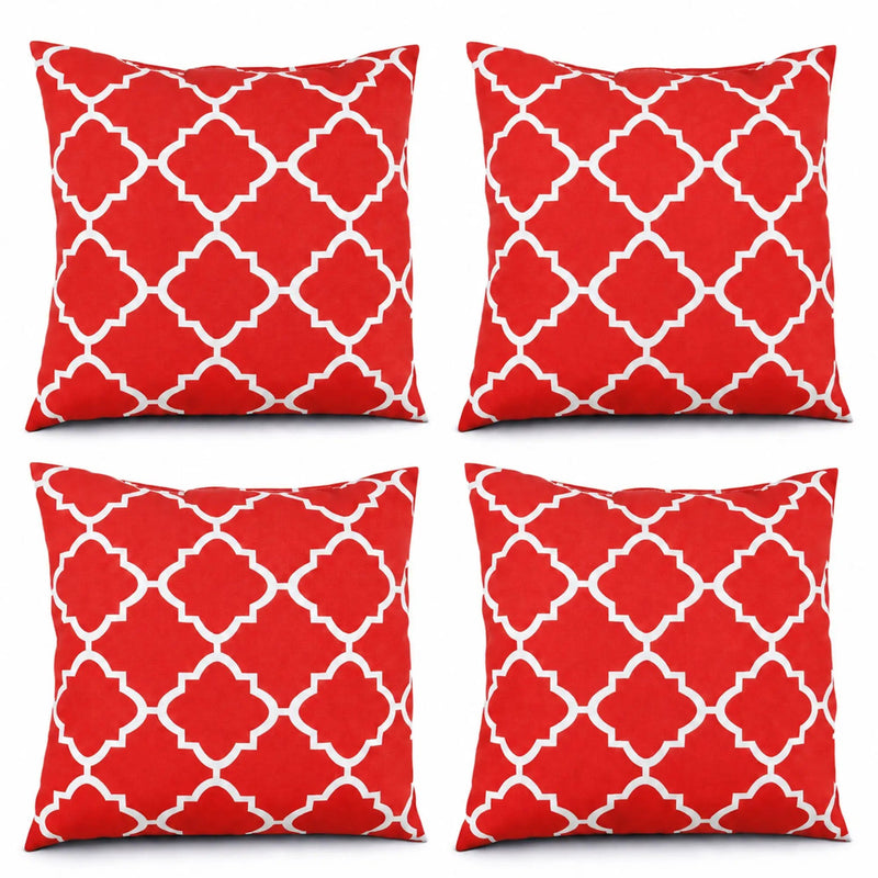 4 Pack Outdoor Pillow Covers - Water-Repellent Decorative Cushion Covers