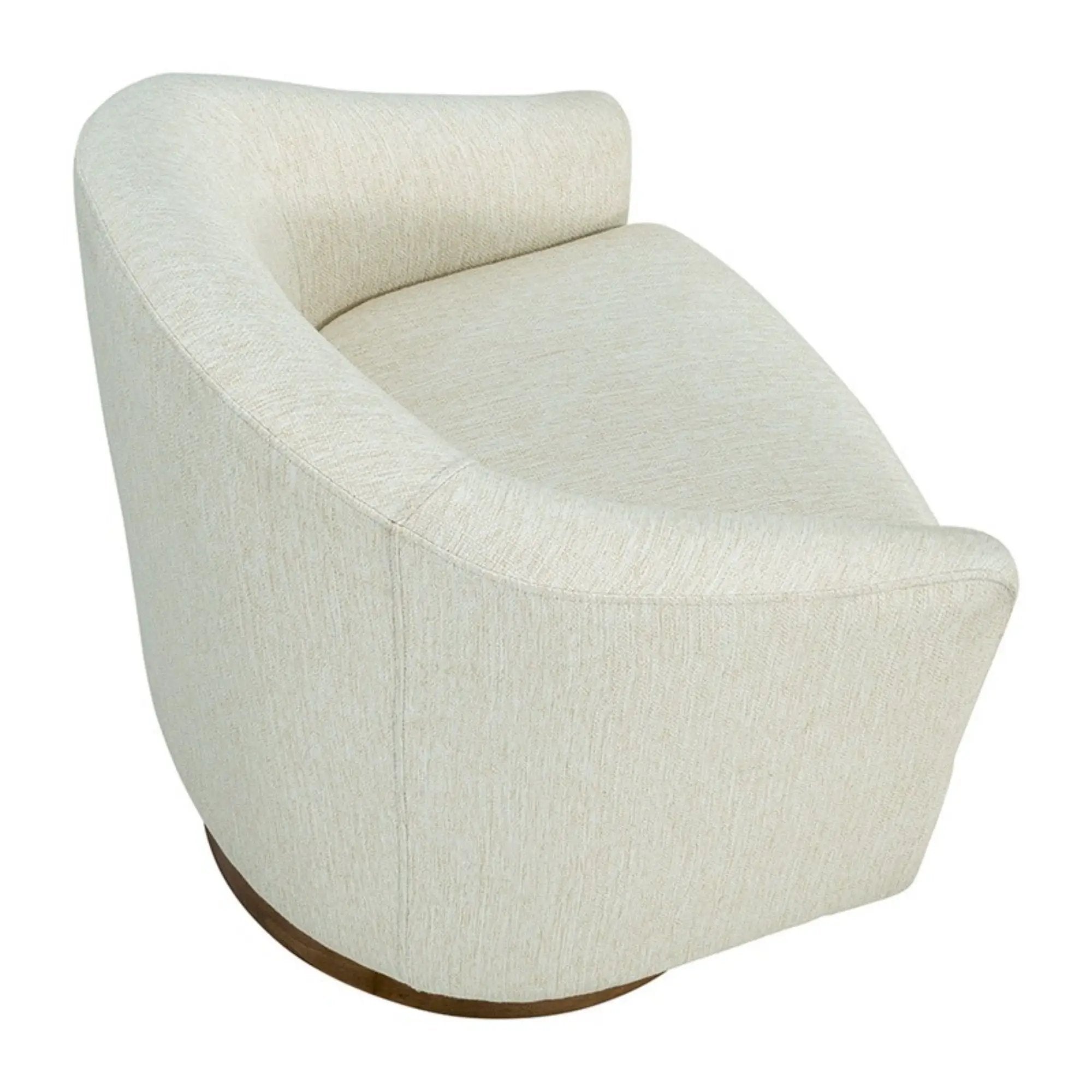 Upholstered Swivel Chair - Cream by HouseOfZazla