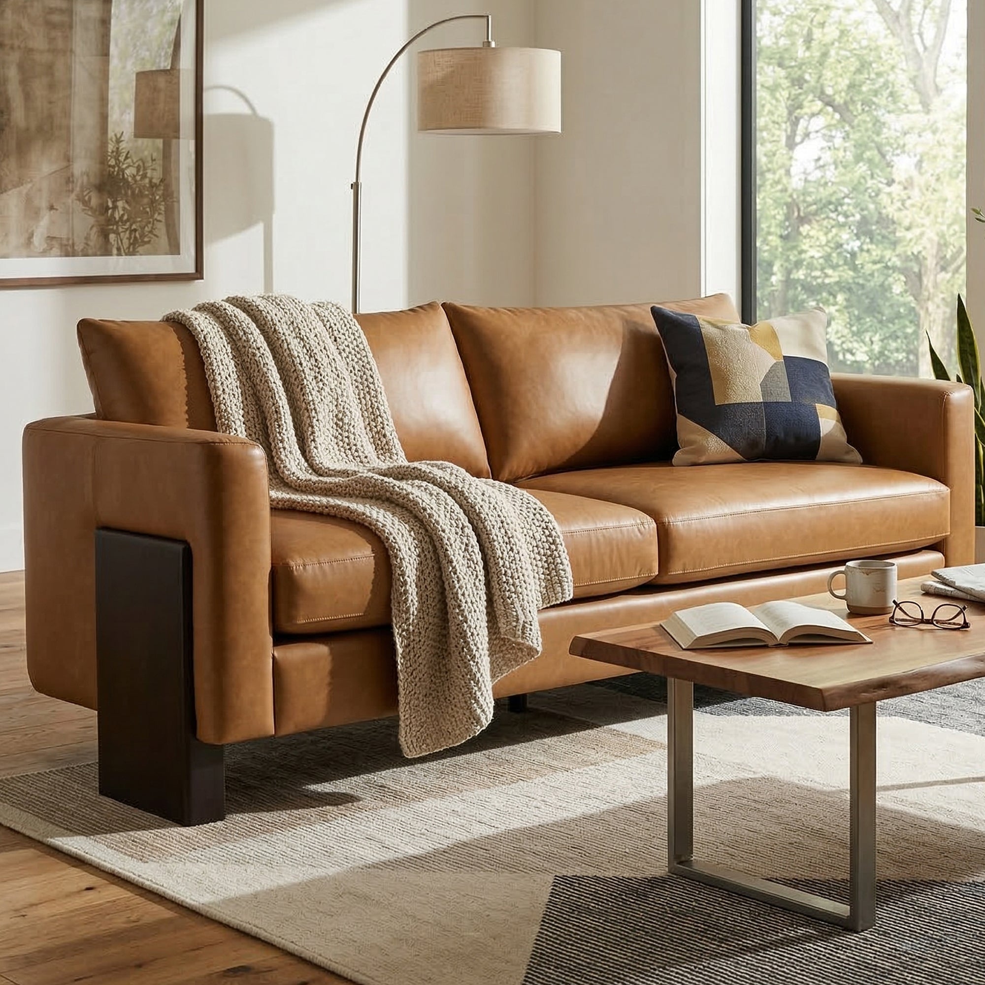 Modern Sofa Couch Stylish 3-Seater Sofa with Rubberwood Legs by HouseOfZazla