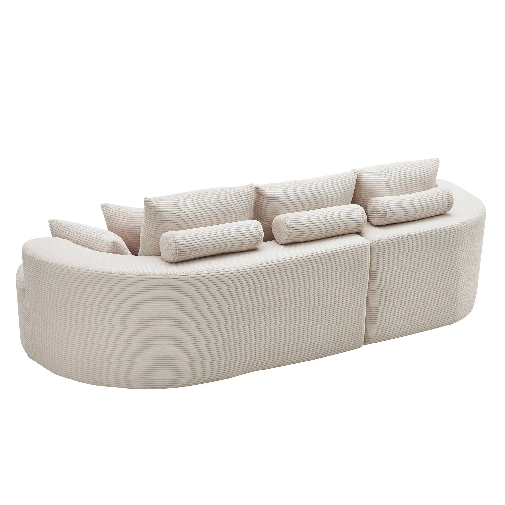 106 in. 2-Piece Fabric Cloud Curved Sectional Corduroy Sofa with Chaise by HouseOfZazla