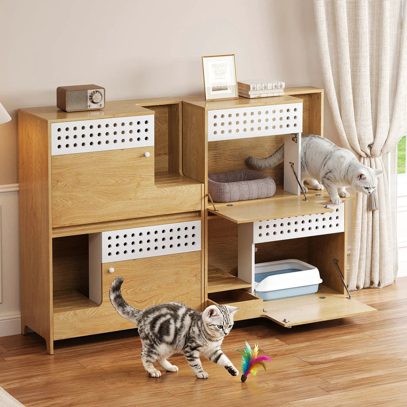 2-Piece Modern 2 IN 1 Cat Furniture Set by HouseOfZazla