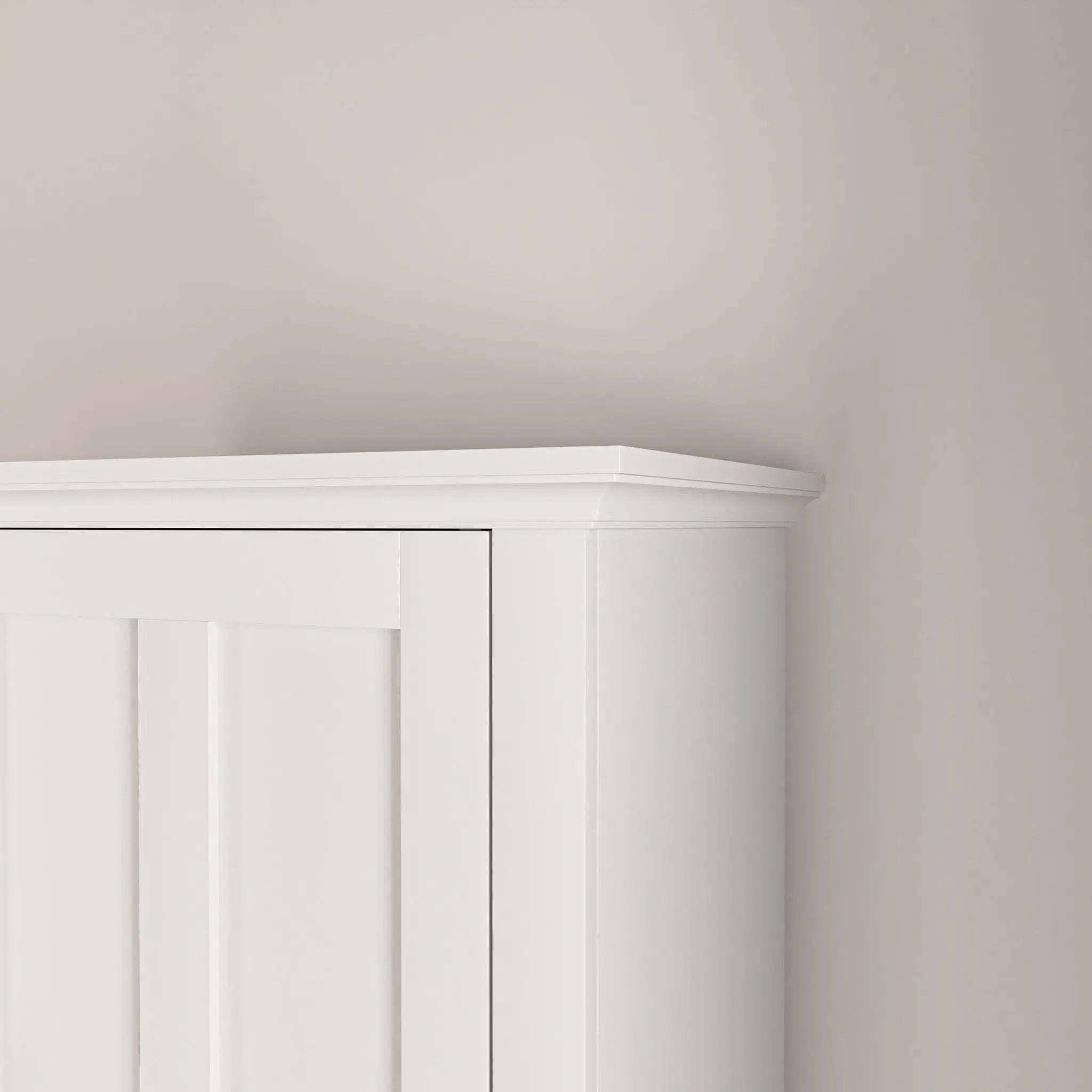 Wooden Bathroom Floor Storage Cabinet With 2 Doors And 6 Shelves - White by HouseOfZazla