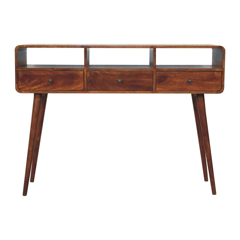 Triple Curved Console Table - Brown by Unique Piece Furniture