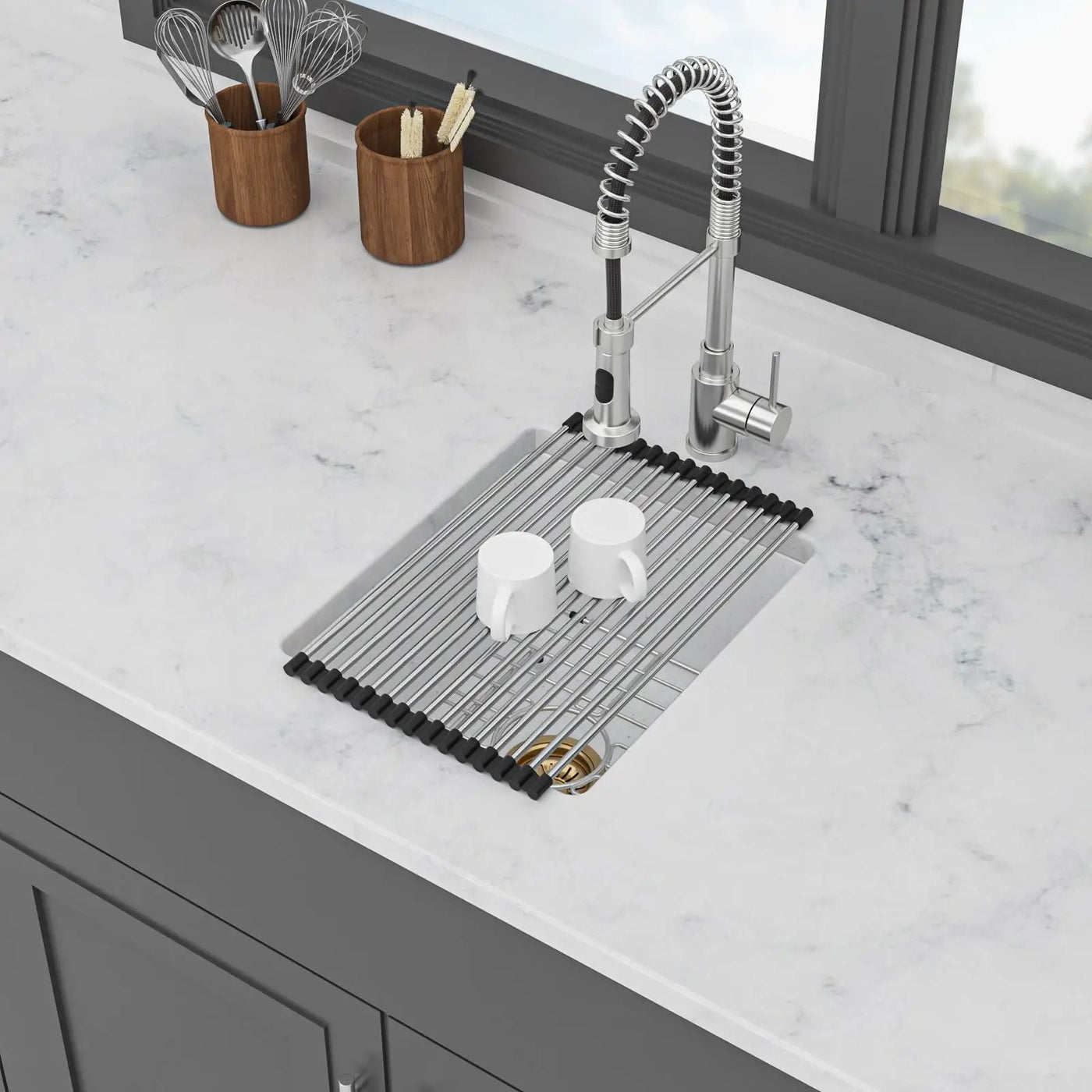 Quartz Composite Undermount Single Bowl Kitchen Sink by HouseOfZazla