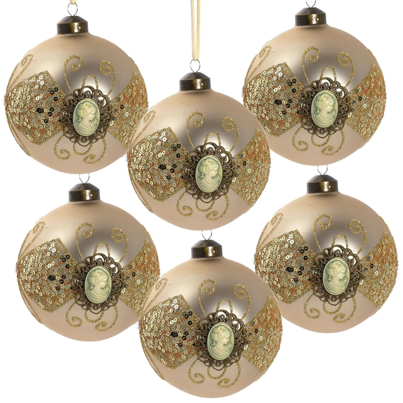 Decorative Hanging Ball Christmas Tree Ornaments For Holiday Decorations (Set of 6) by Unique Piece Furniture