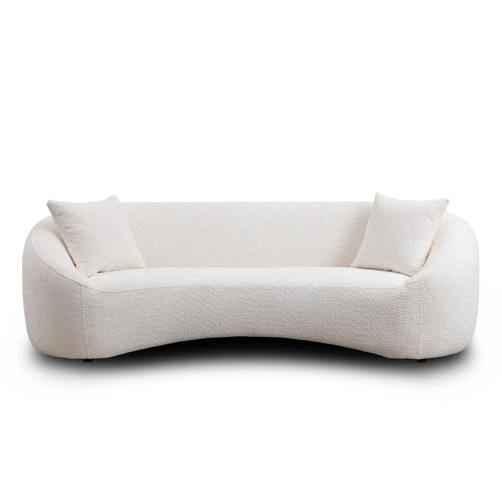 Curved 3 Seater Sofa For Living Room - White by HouseOfZazla
