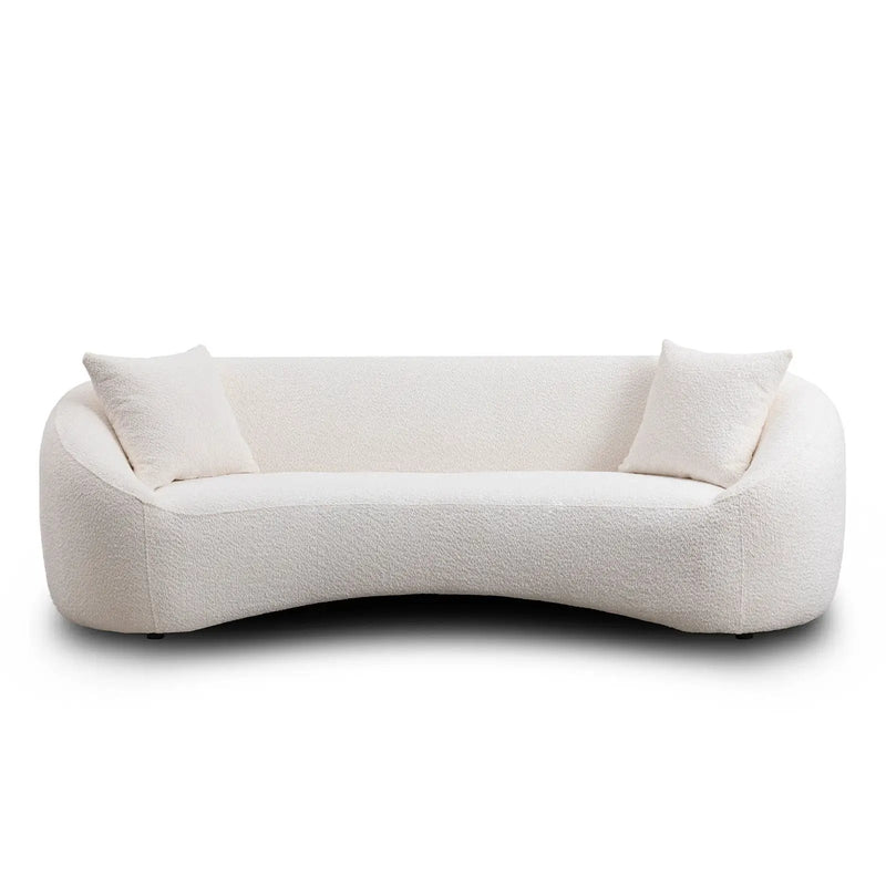 Curved 3 Seater Sofa For Living Room - White by HouseOfZazla
